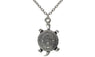 Silver Retro Style 0.7"X1.2" Tortoise Pendant Necklace