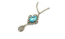 Hollow Blue Droplets Sweater Pendant Necklace For Women