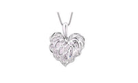 Hollow Heart Cubic Zirconia Pendant Necklace - sparklingselections