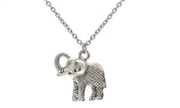 Silver Small Elephant 1.0"X0.9" Pendant Necklace - sparklingselections