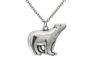 Silver Tone 0.8"X1.2" Polar Bear Pendant Necklace - sparklingselections