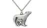 Silver Tone 0.8"X1.2" Polar Bear Pendant Necklace