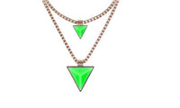 Fashion Gold Double Layer Chain Triangle Pendant Necklace - sparklingselections