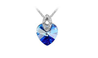 Silver Plated Crystal Heart Bib Pendant Necklace - sparklingselections