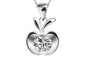 Silver Plated Clavicle Charm Small flat Apple Pendant Necklace