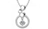 Zircon Crystal Heart Round Pendant Necklace For Women
