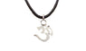 Silver Choker Charm Black  Yoga Om Pendant Necklace