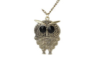 Gold Plated Owl Long Chain Pendant Necklace - sparklingselections