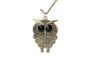 Gold Plated Owl Long Chain Pendant Necklace