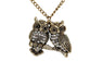 Gold Plated Double Owl Pendant Necklace