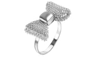 Fashion Silver Plated Cute Bow Ring - sparklingselections