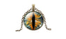 Art Picture Cabochon Glass Pendants Necklace For Women