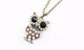 Snowflake Shape Cute Owl Sweater Pendant  Necklace