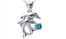 Silver Plated Double Dolphin Pendants Necklaces For Women