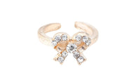 Rhinestone Bowknot Knuckle Midi Mid Finger Tip Stacking Rings - sparklingselections