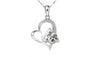 Small Cubic Zirconia Diamond heart Pendant Necklace