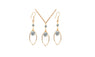 Gold Color Crystal Rhinestone Eye Drop Earrings Necklace Set