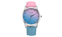 Rainbow Leather Band Analog Quartz Wrist Watch - sparklingselections