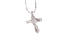 Silver White Plated Crystal Infinity Cross Pendant Necklace