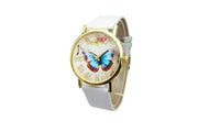 Butterfly Style Leather Band Analog Quartz Wrist Watch - sparklingselections