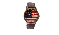 Flag pattern Leather Band Analog Quartz Wrist Watch - sparklingselections