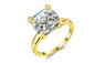 Gold Color With 4 Carat AAA Zircon  Ring For Women