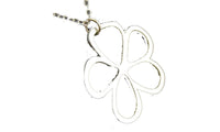 Silver Beautiful Hollow Out Flower Charm Pendant Necklace - sparklingselections