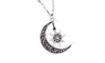 Hollow Flower Moon Boat Pendant Necklace