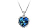Platinum Plated Crystal Hearts Pendants Necklaces  For Women