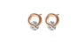 Round Gold Color Crystal Stud Earrings