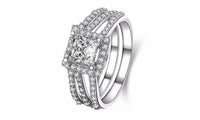 Princess Cubic Zirconia Wedding Bridal Ring - sparklingselections