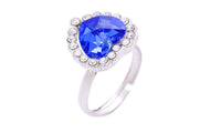 Blue Heart Titanic Cheap Rhinestone Adjustable Ring - sparklingselections