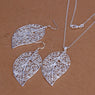 Silver Plated Leaf Jewelry Set For Women