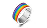 Rainbow Titanium Steel Band Ring