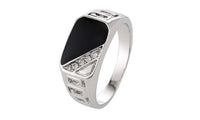 Fashion Silver Black Enamel Finger Ring - sparklingselections