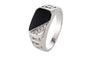 Fashion Silver Black Enamel Finger Ring