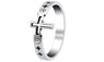 Stainless Steel Cross Diamond Rings For Women