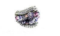 Purple Blue Crystal Rings For Women - sparklingselections