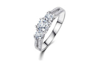 White Gold Color Crystal Rings For Women - sparklingselections