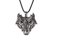 Wolf Head Nose Original Animal Norse Vikings Head hange Pendant Necklace - sparklingselections