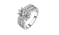 Crystal Silver Cubic Zircon Band Ring - sparklingselections