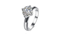 Classic Claw Round Single Crystal Point Drill Wedding Ring - sparklingselections