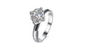 Classic Claw Round Single Crystal Point Drill Wedding Ring