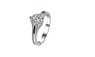 Fashion Round Claw Crystal Row Drill Wedding Ring