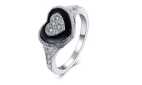 Heart Shaped Crystal Point Drill Wedding Rings - sparklingselections