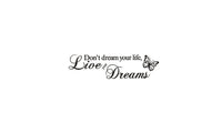 Don't Dream Your Life Art Vinyl Quote Wall Stickers - sparklingselections