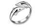 Double Dolphin Silver Plated Ring