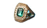 Gold Mosaic Colorful Glass Crystal Ring