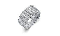 Christmas  Fashion Chain Mesh Silver Plated Ring - sparklingselections