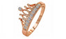 Rose Gold Color Cubic Zirconia Crystal Crown Shape Rings